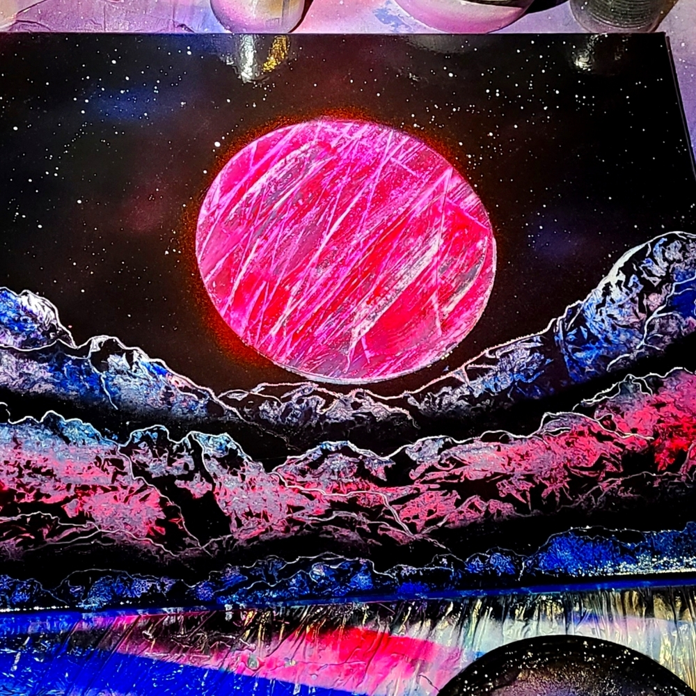 Hand painted glow in the dark painting